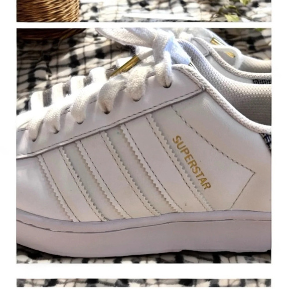 Adidas White Sneakers with Gold and Black Accents RARE - Picture 11 of 17